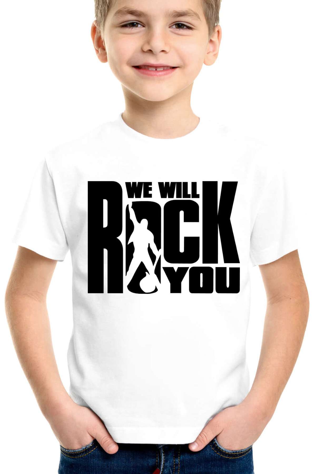 Just Rock You Kısa Kollu Beyaz Çocuk Tişört