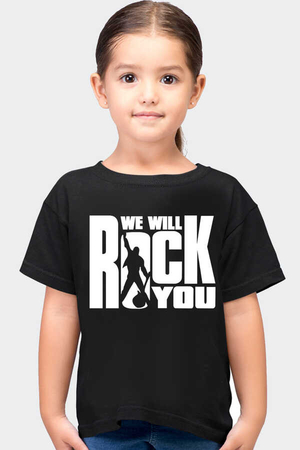 Just Rock You Kısa Kollu Siyah Çocuk Tişört - Thumbnail