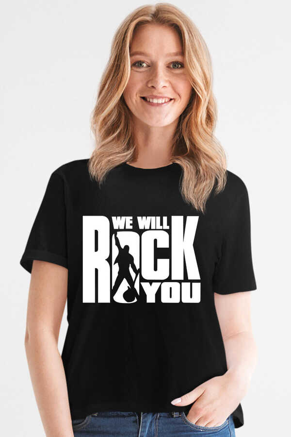 Just Rock You Kısa Kollu Siyah Kadın T-shirt