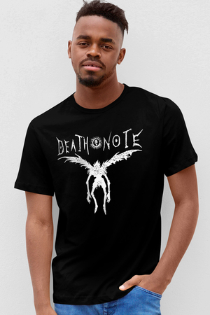 Rock & Roll - Kanatlı Not Siyah Kısa Kollu Erkek T-shirt