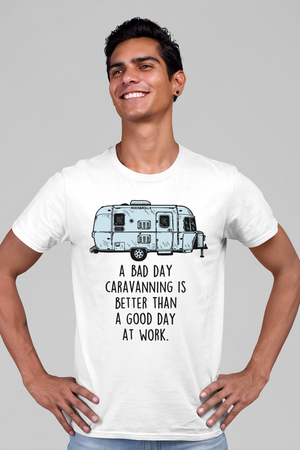 Karavan Hayatı Beyaz Kısa Kollu Erkek T-shirt - Thumbnail