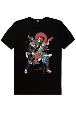 Kedi Samuray, Japon Bascı Erkek Tişört 2'li Eko Paket - Thumbnail