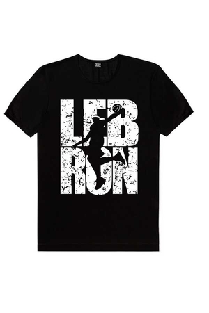 Rock & Roll - Lebron Yazı Kısa Kollu Siyah Tişört