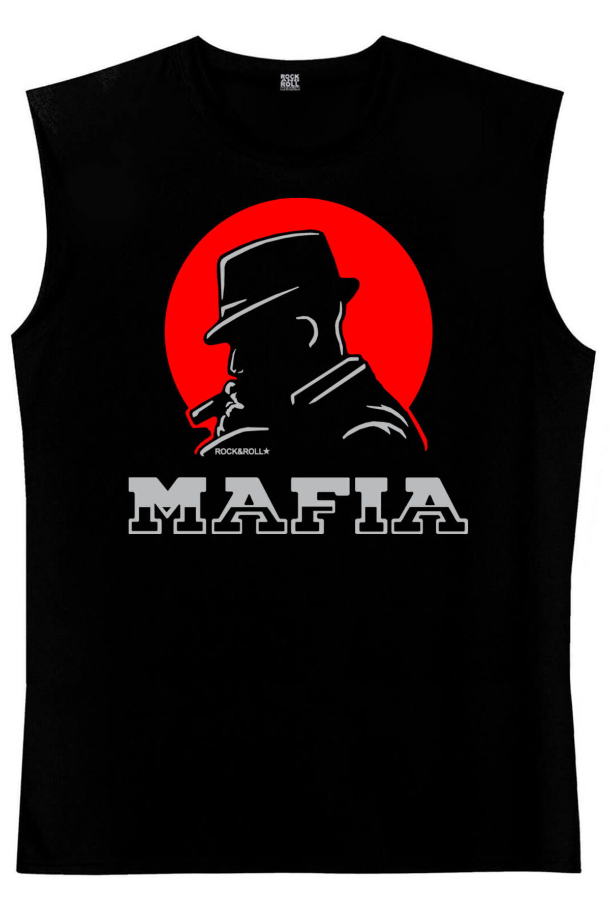 Mafia Silüet Siyah Kesik Kol | Kolsuz Erkek T-shirt | Atlet
