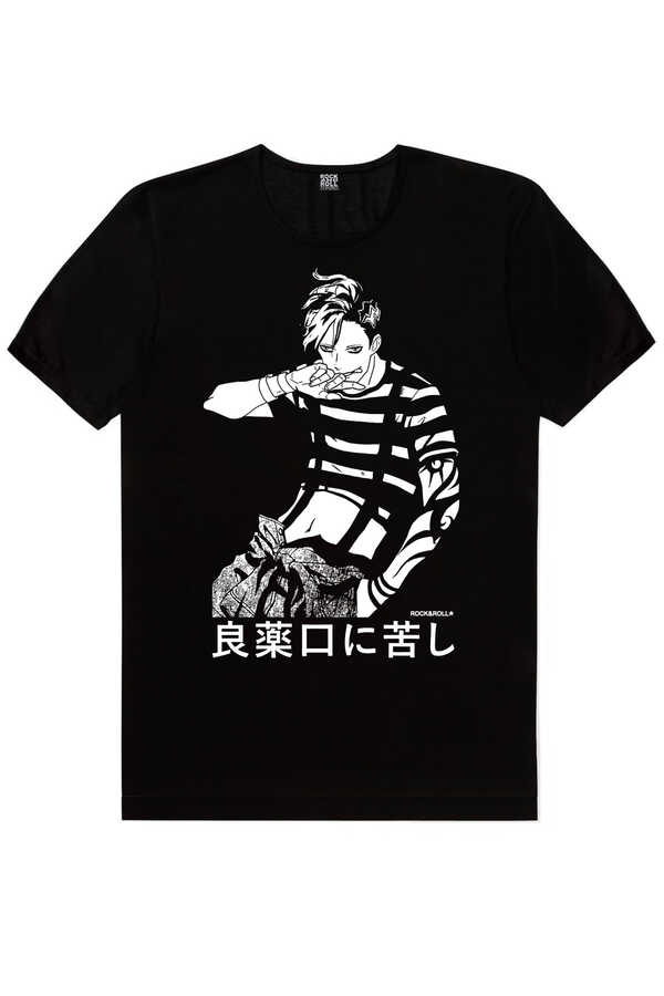 Manga Boy Kısa Kollu Siyah Erkek T-shirt