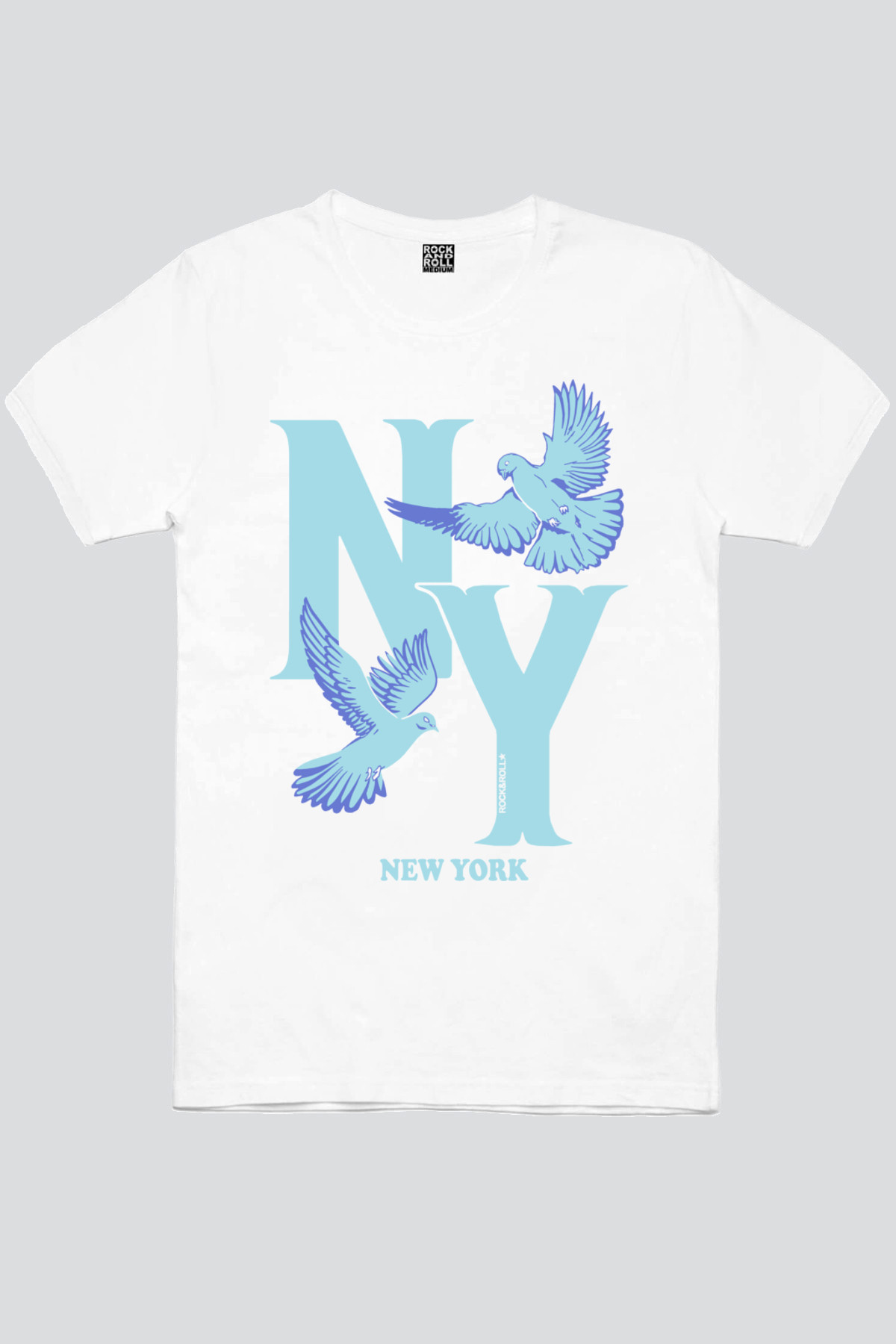 Ny Güvercinleri Beyaz Kısa Kollu Kadın T-shirt