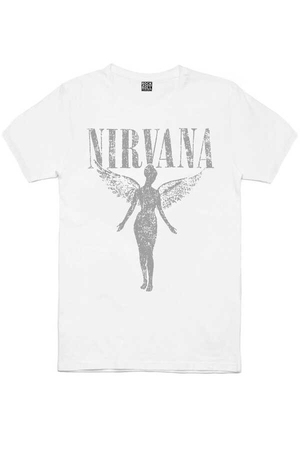 Melek Nirvana Kısa Kollu Beyaz Erkek T-shirt - Thumbnail