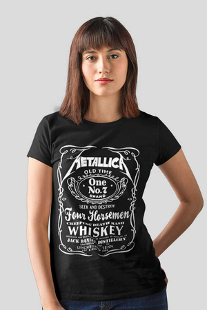  - Metallica Jack Logo Kısa Kollu Siyah Kadın|Bayan Tişört