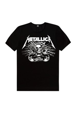 Metallica Kurukafa Kısa Siyah Kollu Erkek Tişört - Thumbnail