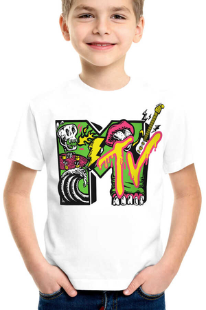 Meteve Beyaz Kısa Kollu Çocuk T-shirt - Thumbnail
