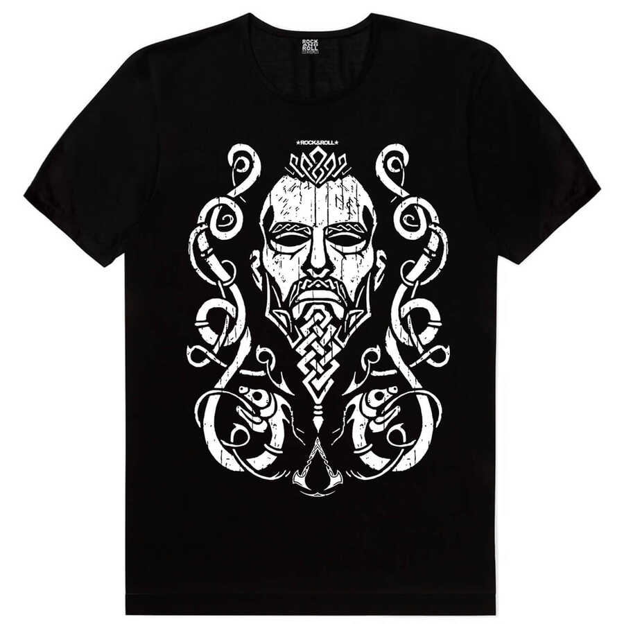 Nordik Baba Siyah Kısa Kollu Erkek T-shirt