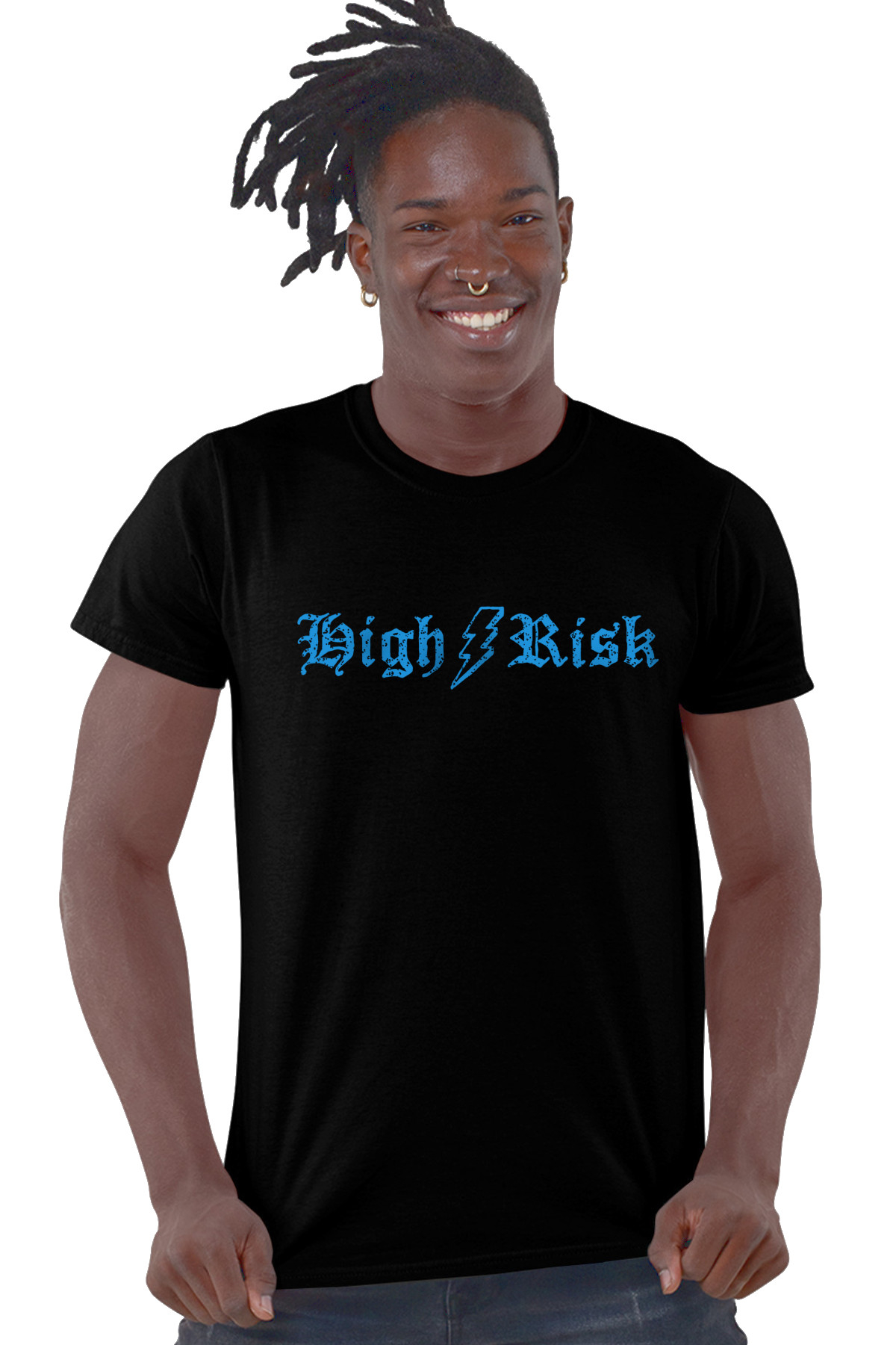 Yüksek Risk Siyah Kısa Kollu Erkek T-shirt