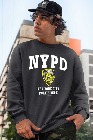  - NYPD Antrasit Bisiklet Yaka Kalın Erkek Sweatshirt