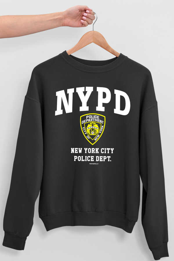 NYPD Antrasit Bisiklet Yaka Kalın Kadın Oversize Sweatshirt