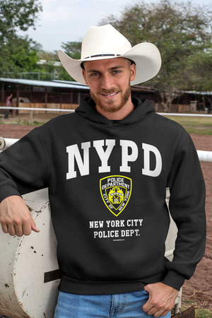NYPD Antrasit Kapüşonlu Kalın Erkek Sweatshirt - Thumbnail