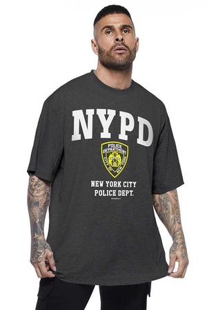 NYPD Antrasit Oversize Kısa Kollu Erkek T-shirt - Thumbnail