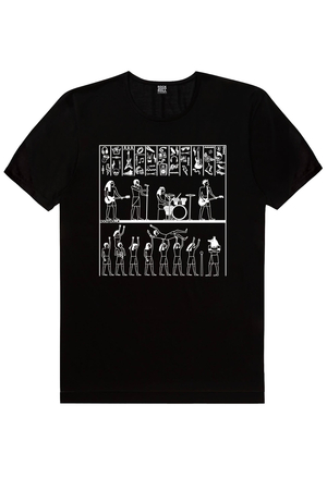 Firavun Rock Siyah Kısa Kollu Kadın T-shirt - Thumbnail