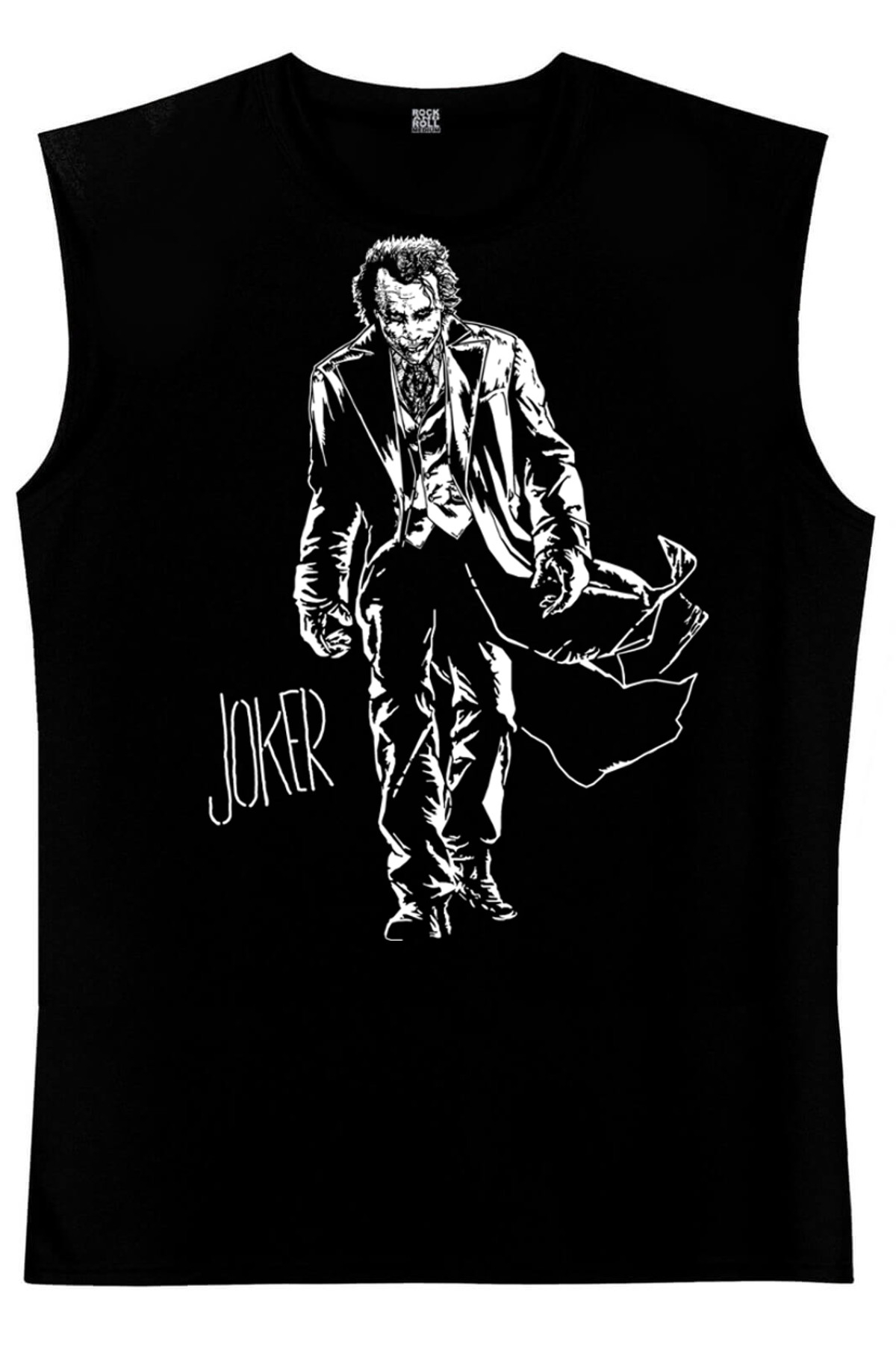 Paltolu Joker Siyah Kesik Kol | Kolsuz Erkek T-shirt | Atlet