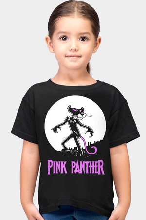 Rock & Roll - Pembe Kara Kısa Kollu Siyah Çocuk T-shirt