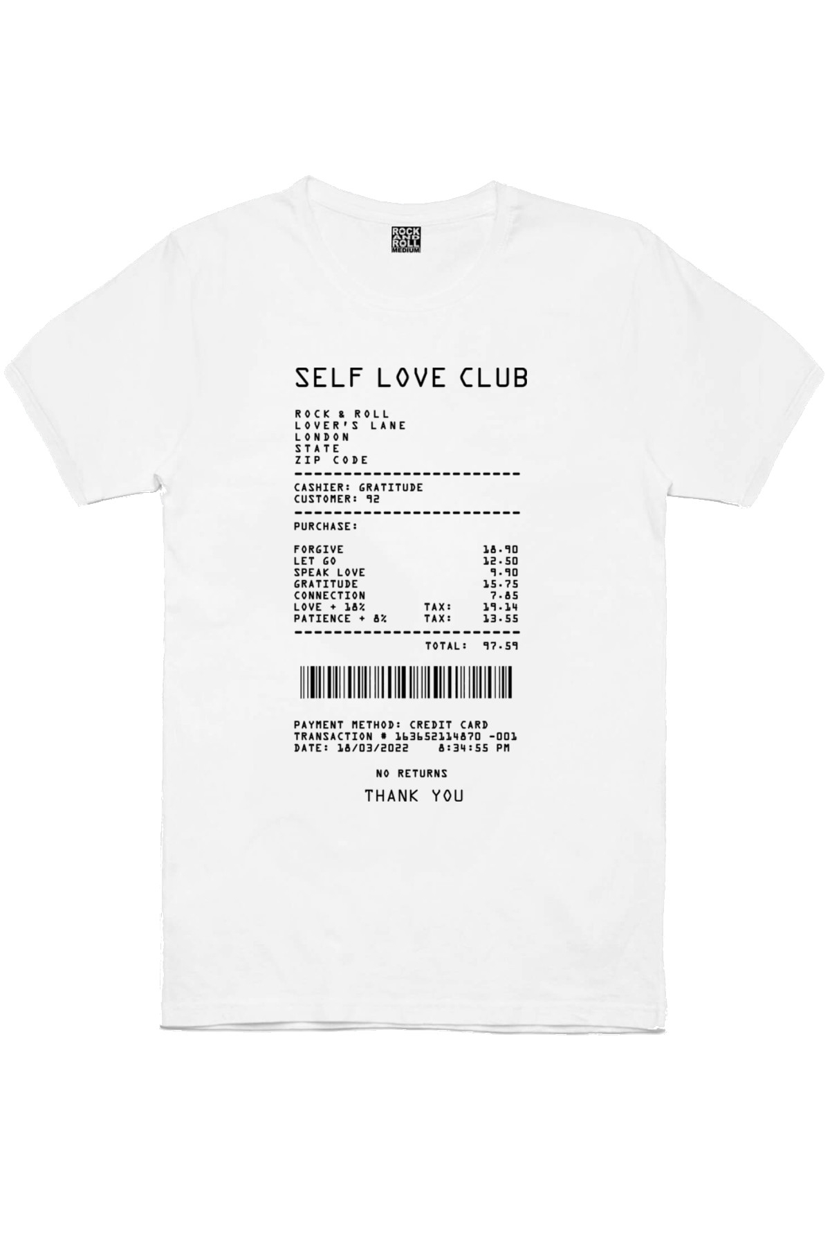 Perakende Sevgi Fişi Beyaz Kısa Kollu T-shirt