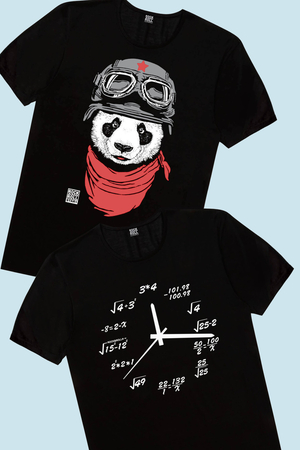 Rock & Roll - Saat Kaç, Bandanalı Panda Çocuk Tişört 2'li Eko Paket