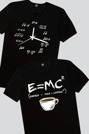 Rock & Roll - Saat Kaç, Enerjik Kahve Erkek Tişört 2'li Eko Paket