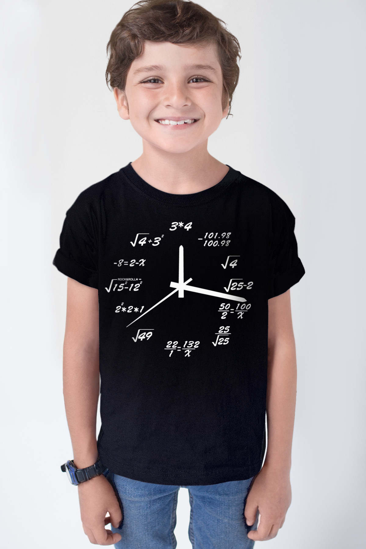 Saat Kaç Siyah Kısa Kollu Çocuk T-shirt