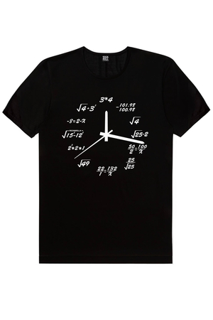 Saat Kaç Siyah Kısa Kollu Kadın T-shirt - Thumbnail