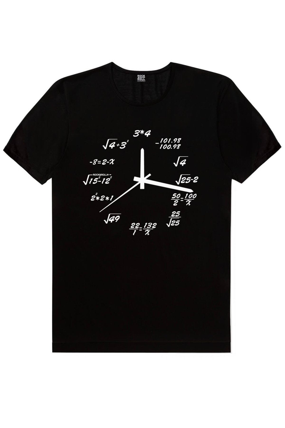 Saat Kaç Siyah Kısa Kollu Kadın T-shirt