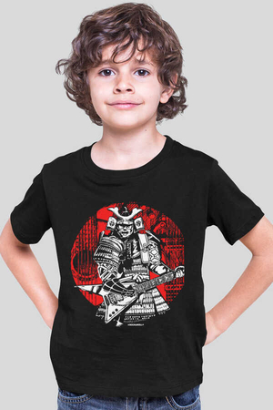  - Samuray Solo Kısa Kollu Siyah Çocuk Tişört