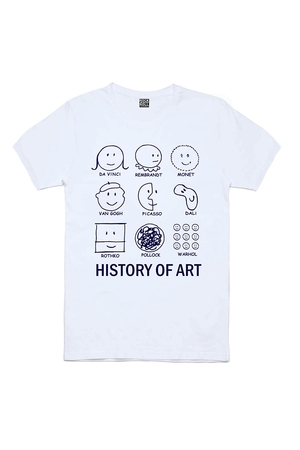Sanat Tarihi Kısa Kollu Beyaz Erkek Tişört - Thumbnail
