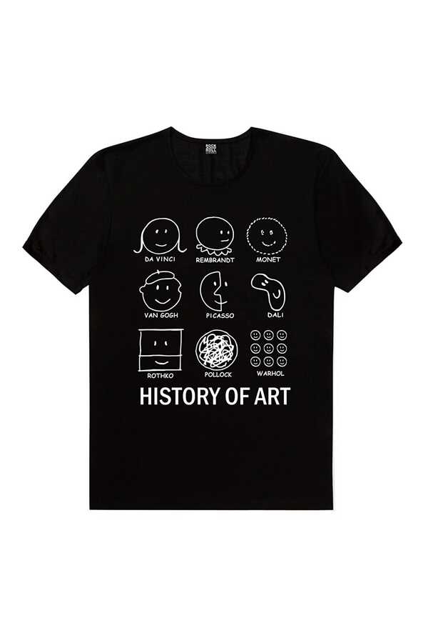 Sanat Tarihi Kısa Kollu Siyah Tişört