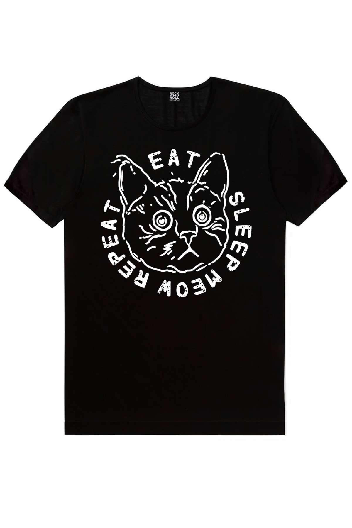 Şaşkın Kedi Siyah, Kasklı Kedi Erkek Tişört 2'li Eko Paket