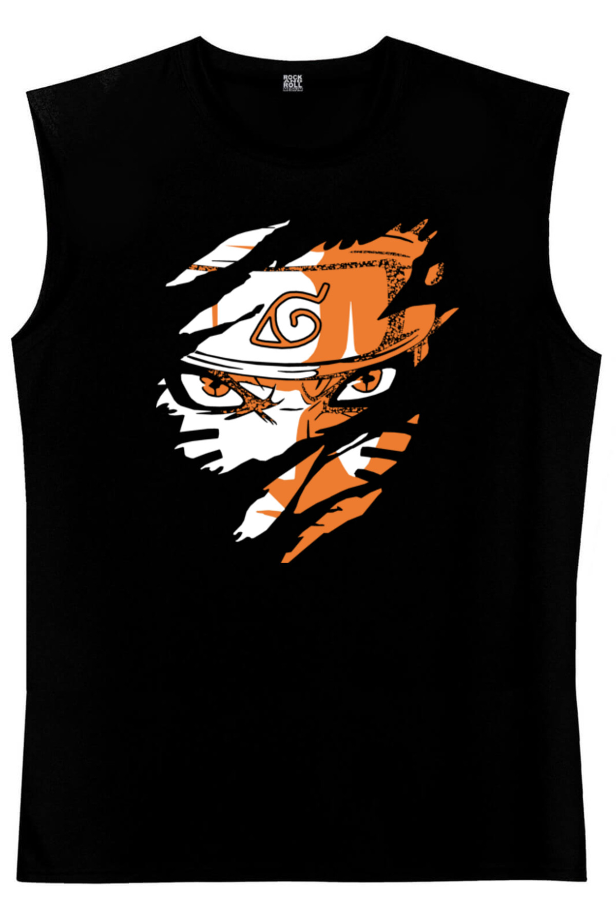 Sert Naruto Siyah Kesik Kol | Kolsuz Erkek T-shirt | Atlet