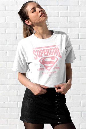 Süperabla Kısa Kollu Beyaz Kadın|Bayan Tişört - Thumbnail