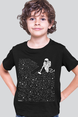 Süpürgeli Astronot, Futbolcu Astronot Çocuk Tişört 2'li Eko Paket - Thumbnail