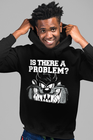 Rock & Roll - Taz Problem Siyah Kapüşonlu Erkek Sweatshirt