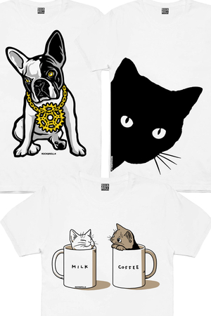Sütlü ve Sade, Meraklı, Fransız Rapçi Erkek 3'lü Eko Paket T-shirt - Thumbnail