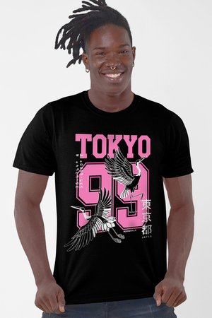 Tokyo 99 Siyah Kısa Kollu Erkek T-shirt - Thumbnail