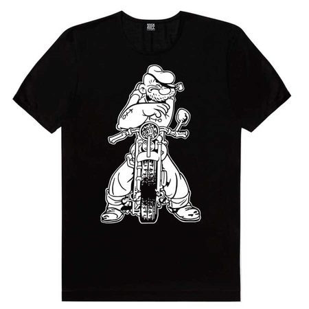 Temel Motor Kısa Kollu Siyah Erkek T-shirt - Thumbnail