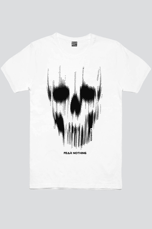 Matriks Kurukafa Beyaz Kısa Kollu Kadın T-shirt - Thumbnail