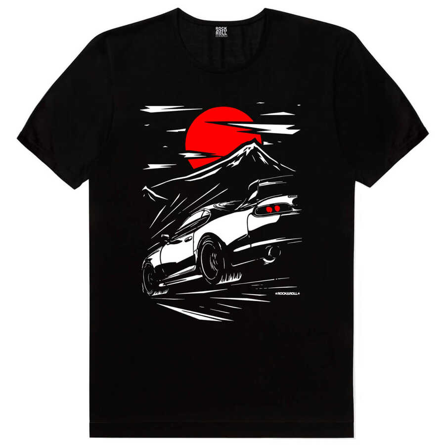 Tokyo Drift Siyah Kısa Kollu Erkek T-shirt