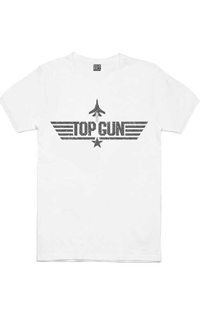 Rock & Roll - Top Gun Kısa Kollu Beyaz Tişört