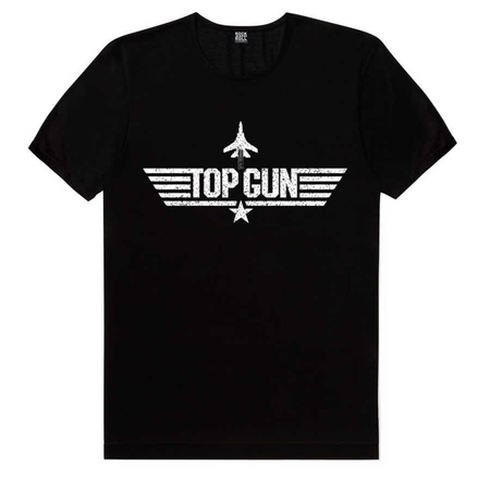Top Gun Kısa Kollu Siyah Çocuk Tişört - Thumbnail