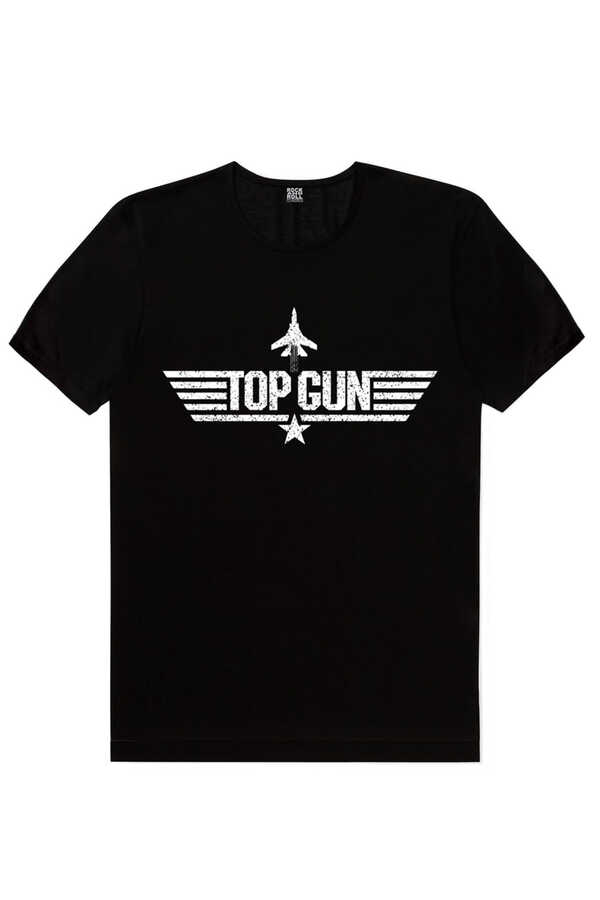 Top Gun Kısa Kollu Siyah Tişört