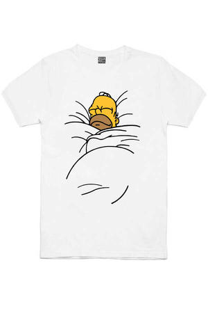 Uykucu Baba Kısa Kollu Beyaz Erkek T-shirt - Thumbnail