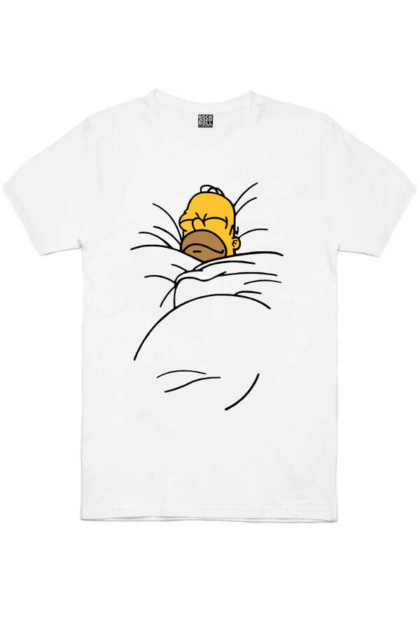Uykucu Baba Kısa Kollu Beyaz Erkek T-shirt