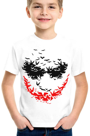 Rock & Roll - Yarasa Gülüşü Kısa Kollu Beyaz Çocuk T-shirt