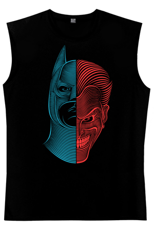 Yarım Kahraman Siyah Kesik Kol | Kolsuz Erkek T-shirt | Atlet - Thumbnail