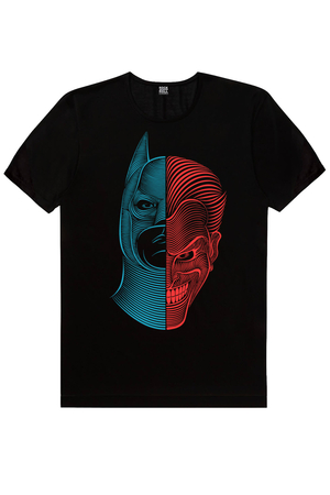 Yarım Kahraman Siyah Kısa Kollu Erkek T-shirt - Thumbnail
